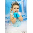 Frozen Princess Elsa Light Blue Sparkle Crystal Bling Rhinestone Snowflakes Gloves C279